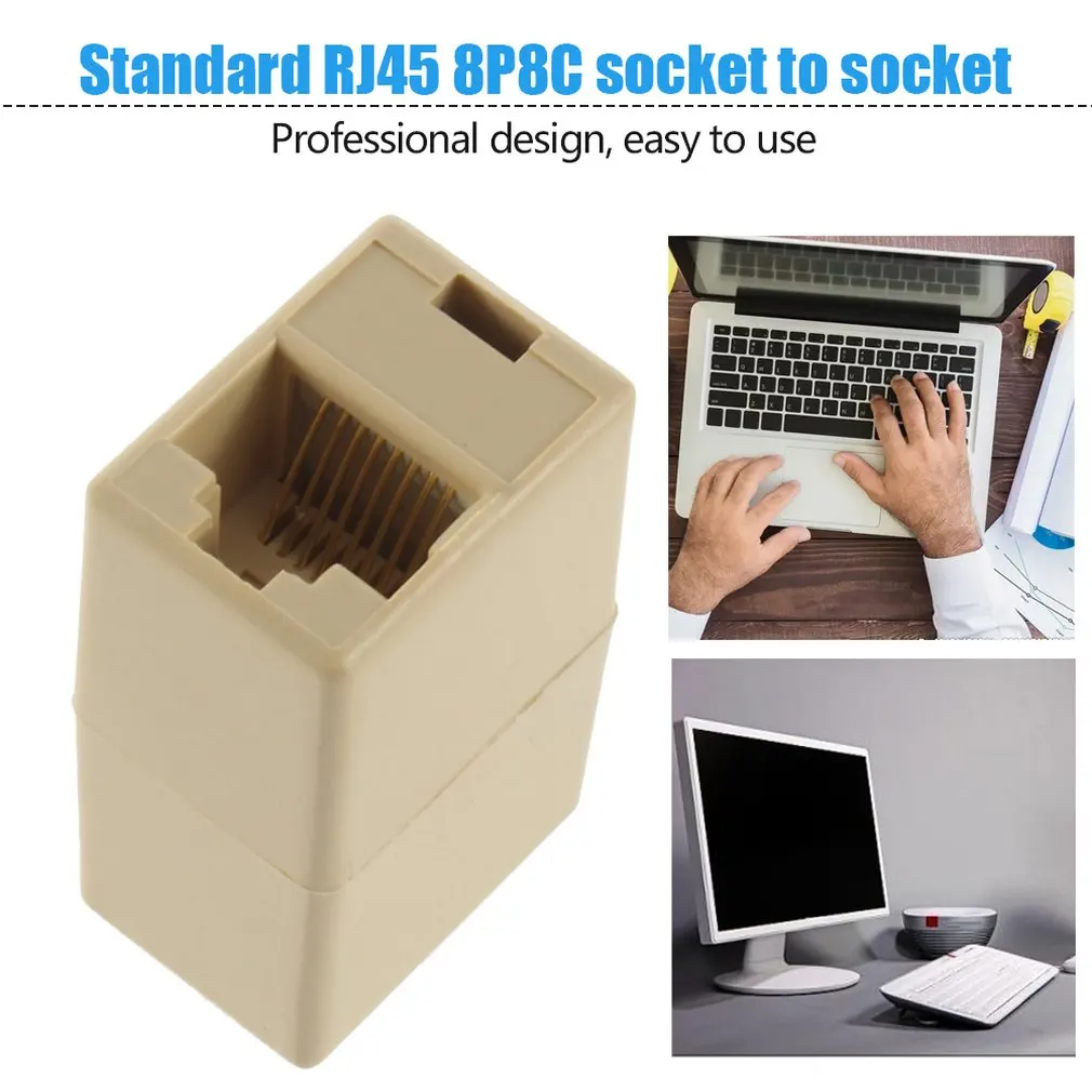 Professional 1PC Mini RJ45 for CAT5 Ethernet Cable LAN Port 1 to 1 Socket Splitter Connector Adapter Dropshipping