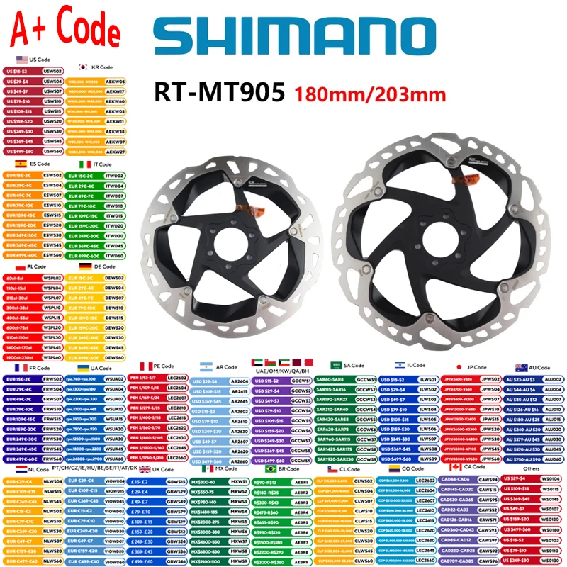 Shimano XTR RT-MT905 6-Screw Bremsscheibe ICE TECHNOLOGIES FREEZA 203mm/180mm Für MTB Mountainbike Original Shimano Teile