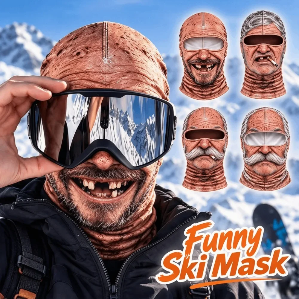 3D Funny Face Balaclava Hat Outdoor Warm Balaclava Hat Full Face Covering Hood Balaclava Motorcycle Riding Skiing Face Mask