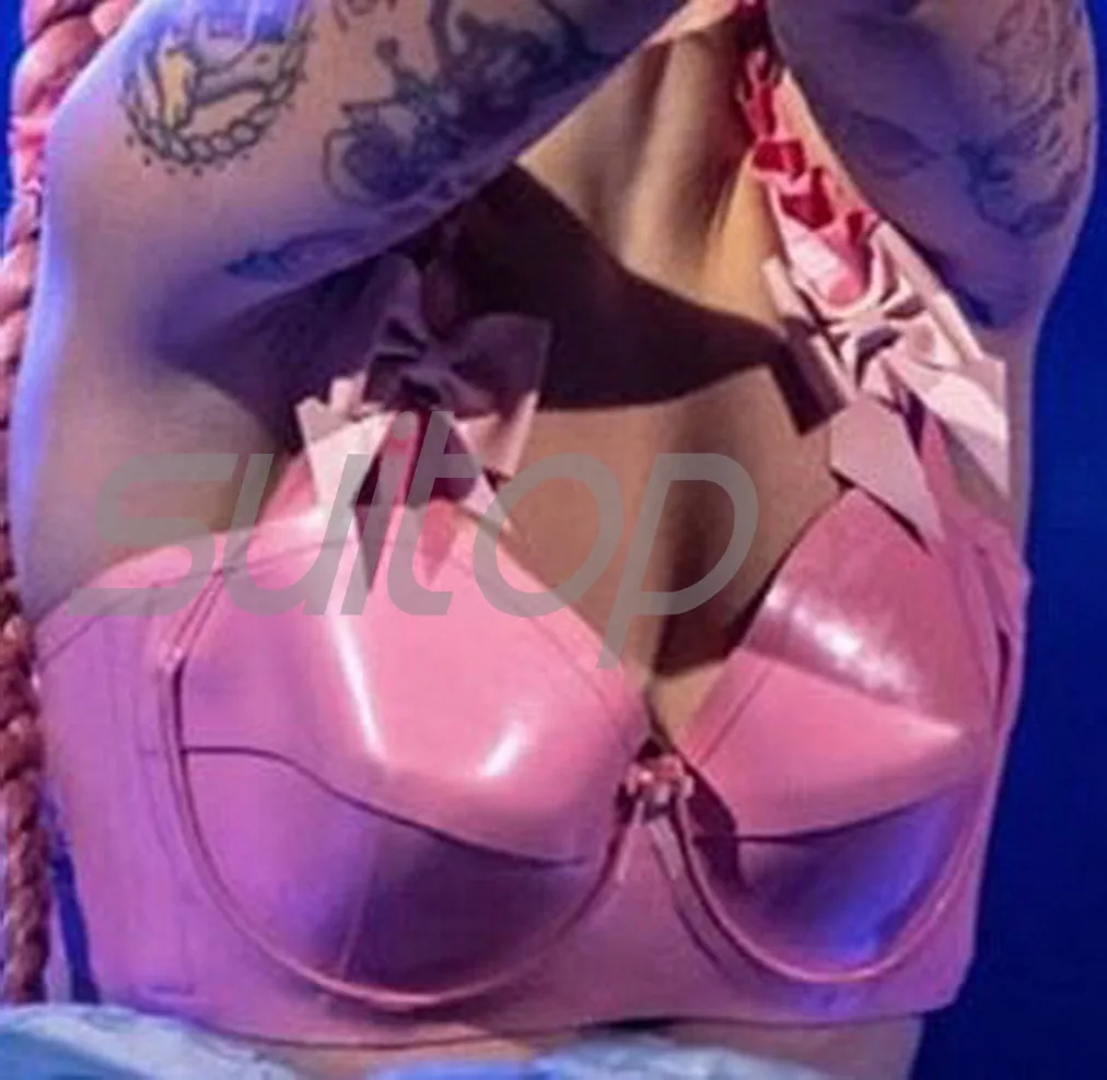 

rubber sexy pink bra