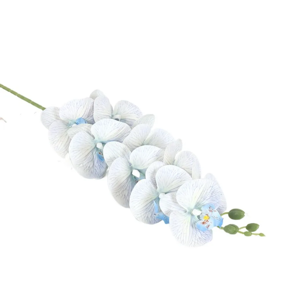 

9 Heads Artificial Phalaenopsis Branch 98cm Luxury Fake Moth Orchids Real Touch 3D Printing Green Plant Hotel Restaurant