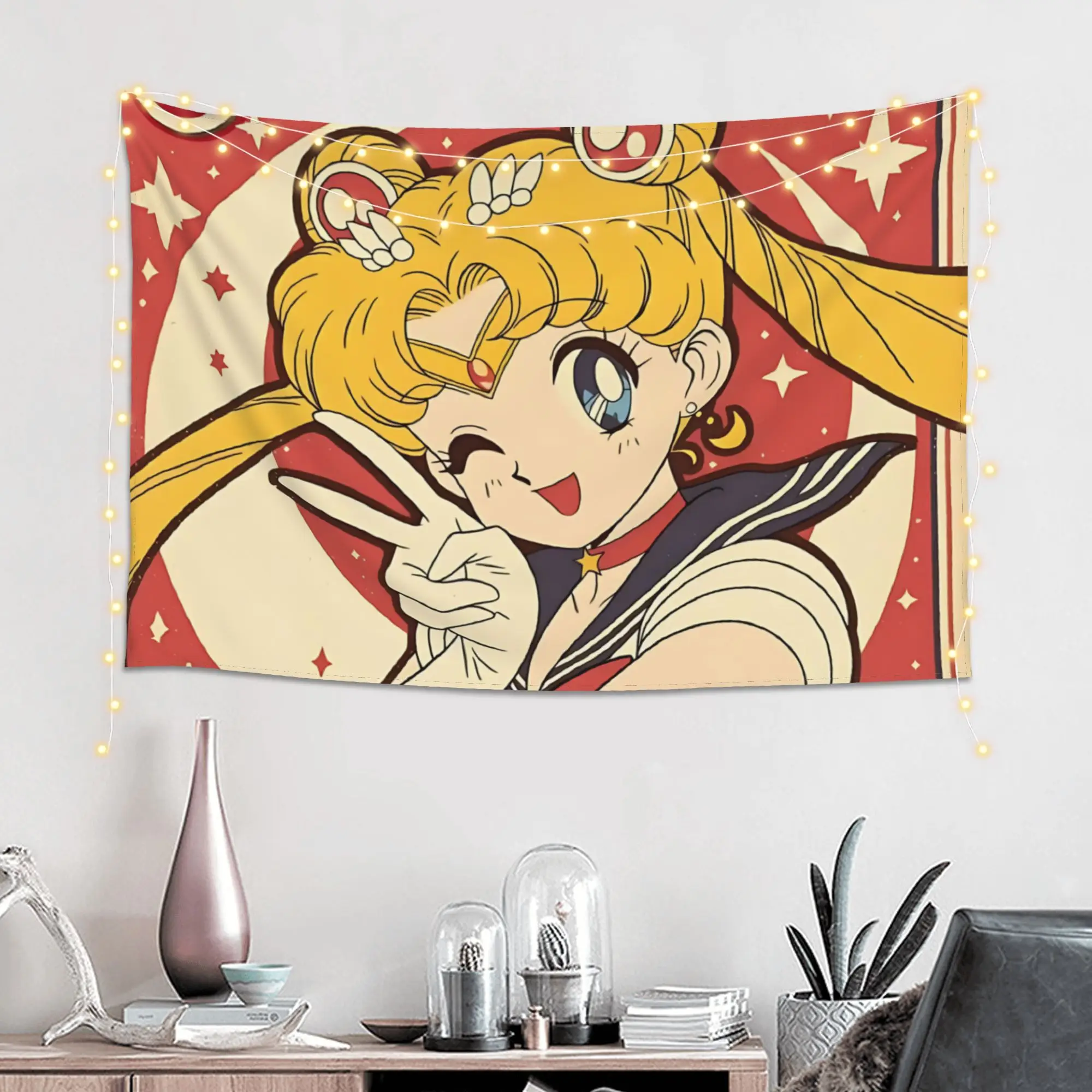 Cutecore Sailor Moons Tapestry Bedroom Decoration  Wall Hanging Blanket Tapestry Cool Stuff For Room