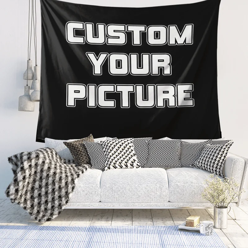Custom Tapestry Featuring Your Logo, Image, Or Name. Easy to Set Up, Vibrant Colors, Made of. Perfect for Decorating Bedrooms, G