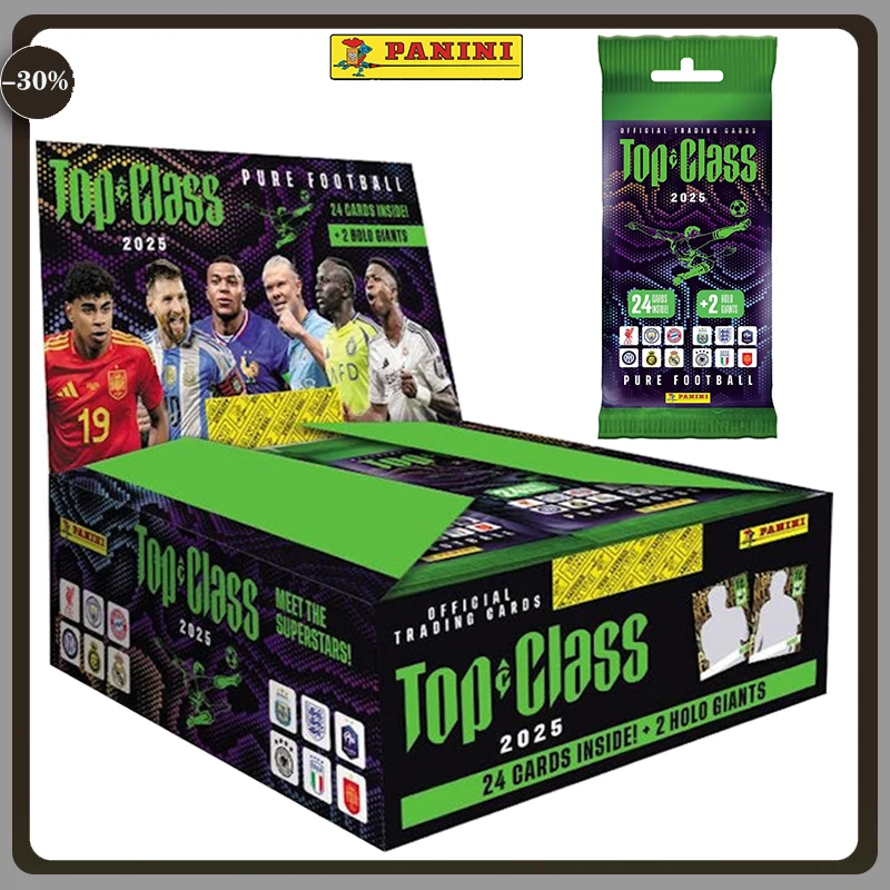 Panini FIFA Top Class 2025 Fat Packs Display Trading Cards English 1 Packs 24 Card +2 HOLO GIANTS Collection Gift