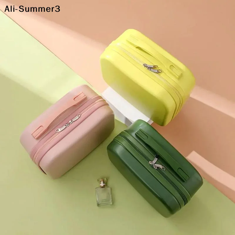 【A3】14 Inches Mini Women Carry On Suitcase Short Trip Travel Luggage Make Up Travel Bags PP Hard Makeup Travel Bag Beauty Box