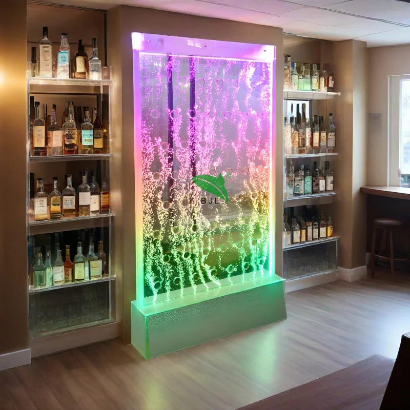 custom.Indoor Led Light Decoration Colorful Digital Programming Dancing Fountain Acrylic Bubble Wall