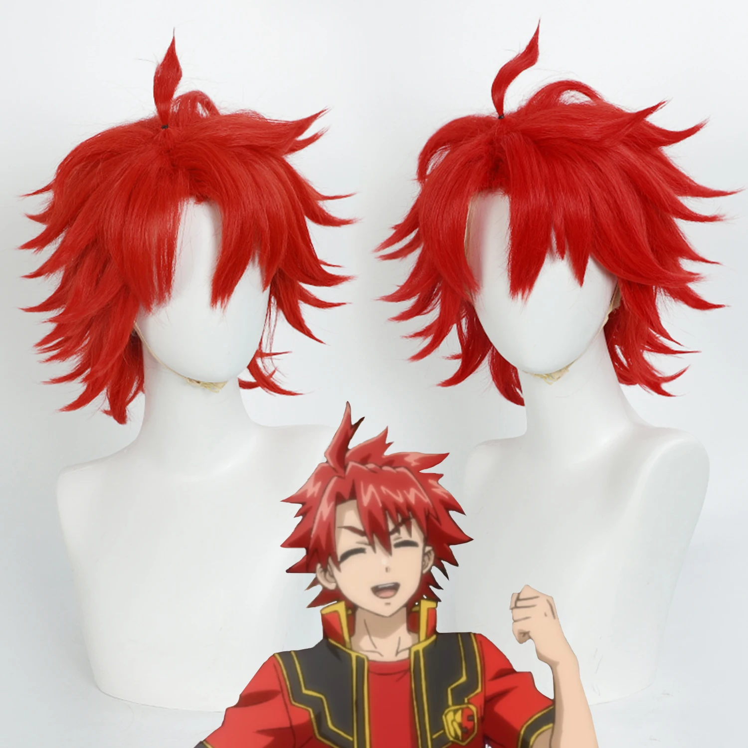 

Короткие красные волосы Синтетический парик для косплея Togo Asagaki Подходит для Хэллоуина, Рождества и Дня Благодарения