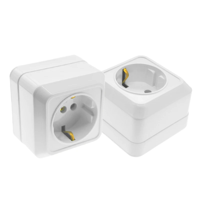 

EU Schuko (Type F) Surface Wall Mount Power Socket Outlet Max AC 250V 16A CE Cert