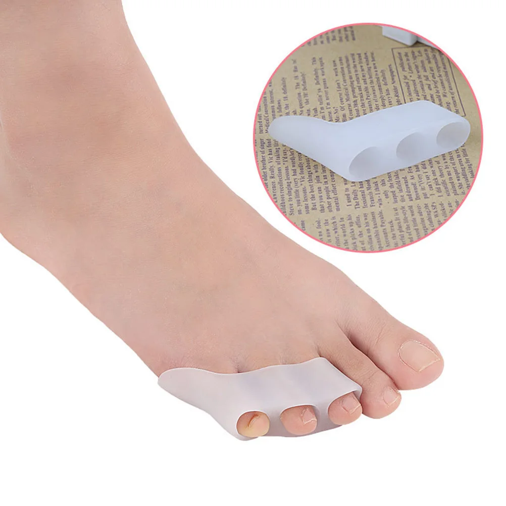 

10Pcs Three-Hole Toe Separators Soft Gel Stretchers for Bunion Hallux Valgus Hammer Toe Treatment Breathable Antiskid