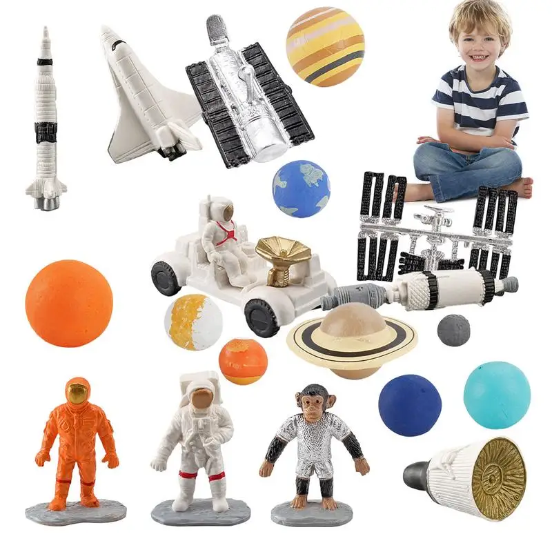 

Planet 19pcs Solar System Planet Astronauts 3D Solar System Ornaments For Rocket Astronaut Celestial Creative Gifts Home Office