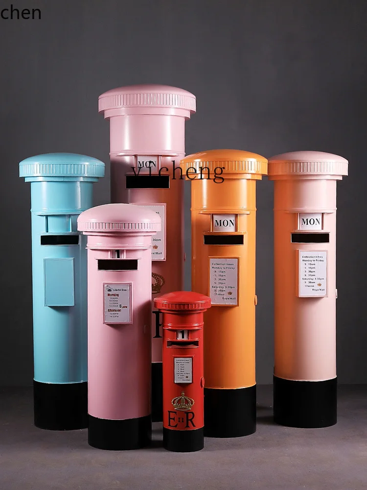 YFY  Post Box Decoration Postal Model Mailbox Mailbox Iron Craft Decorations Bar Mall