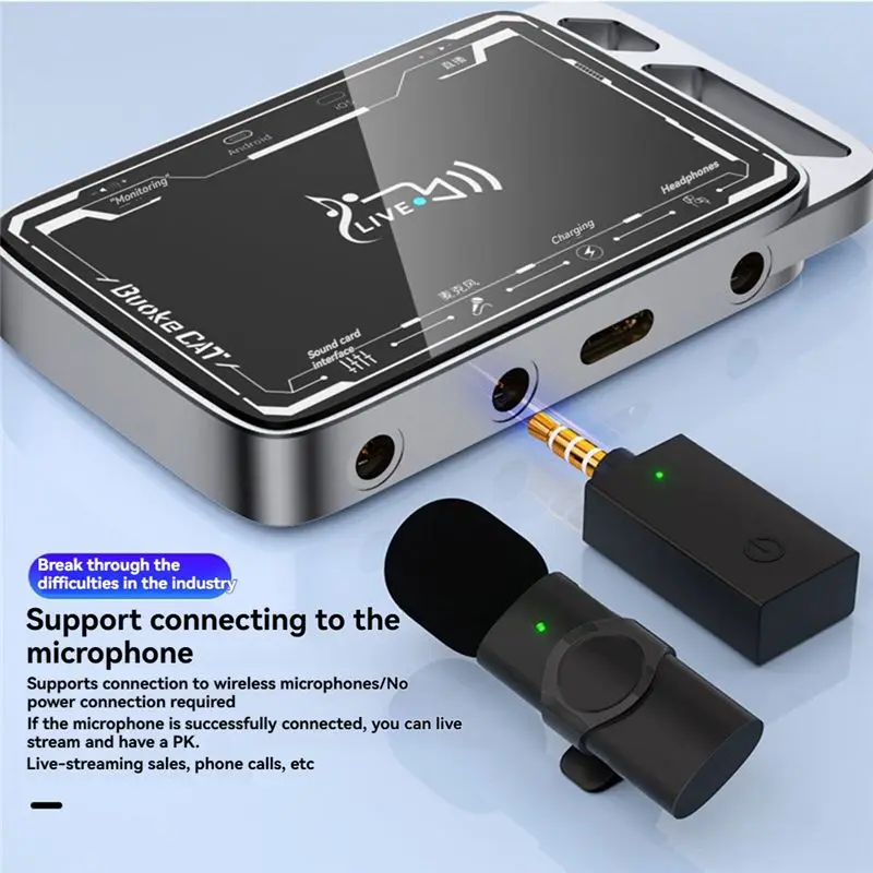 A31T Live Broadcast Sound Card Converter, 2 in 1 for IOS/Type-C, Connect Microphone Stereo Without Noise