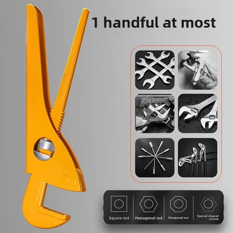 Llave Inglesa Americana de Grado Industrial, Mango Recto, Mordazas Abiertas Extra Grandes, Herramienta Universal para Instalación y Reparación de Tuberías de Agua