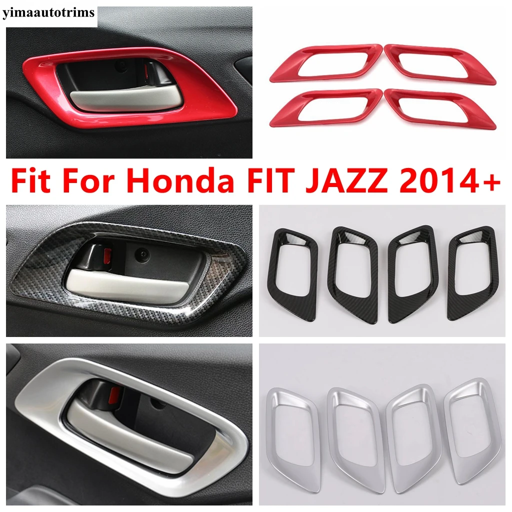 

Inner Door Handle Bowl Protector Frame Decoration Cover Trim Carbon Fiber Interior Accessories For Honda FIT JAZZ 2014 - 2020