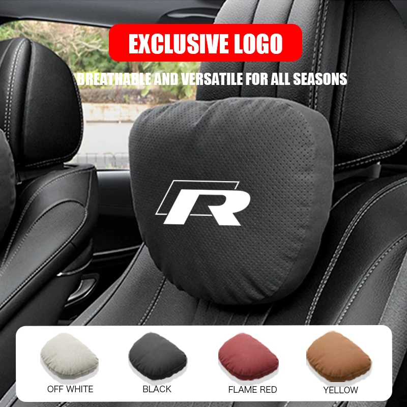 Для VW R Logo R Line Logo Golf Tiguan Passat Polo T-Roc ID4 Аксессуары Автомобильный подголовник Поддержка шеи Автомобильная подушка для шеи Подушка для талии