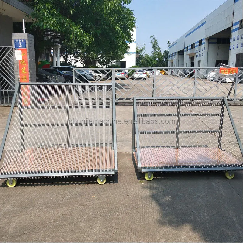 عربة تخزين زجاجية عازلة بسيطة، رفوف تخزين صفائح زجاجية في مصنع الزجاج #6