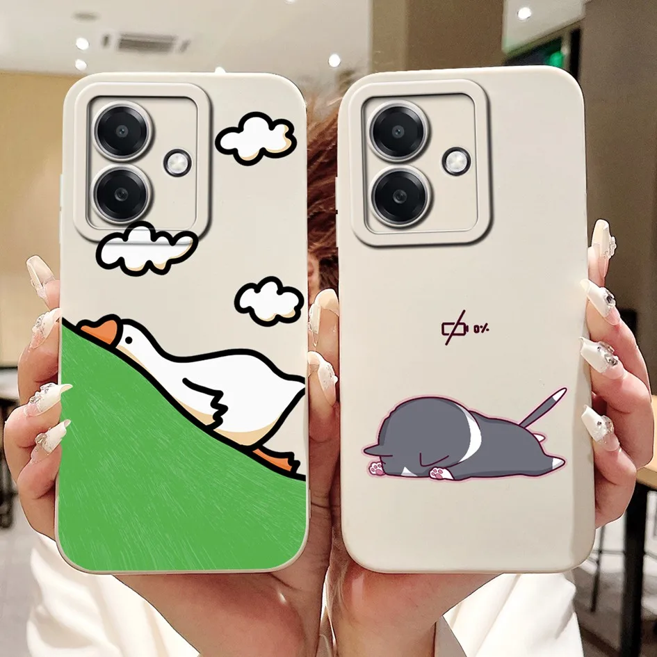 For Cover OPPO A3 4G 2024 Case OPPO A3x 4G Shockproof Funda Cute Cartoon Soft Liquid Silicone Phone Cover For OPPO A40 A40M Etui