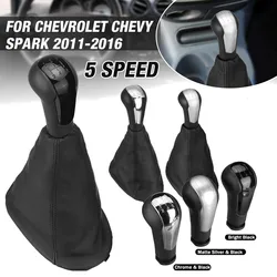 5 Speed Gear Shift Knob w/PU Leather Gaiter Boot Cover For Chevrolet Spark 2011 2013 2014 2015 2016