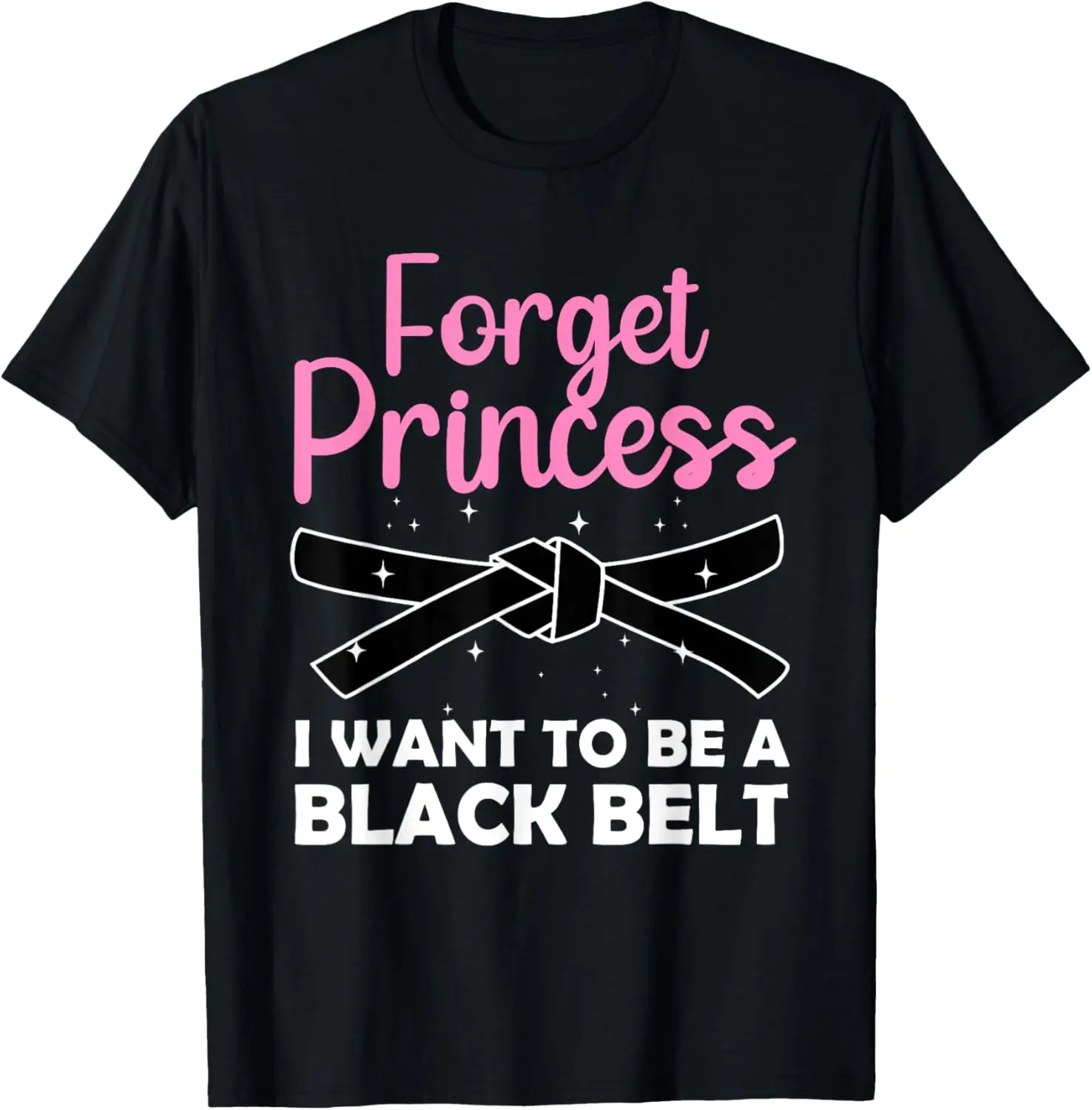 Grappig Karate-ontwerp voor dames meisjes zwarte riem vechtsport T-shirt