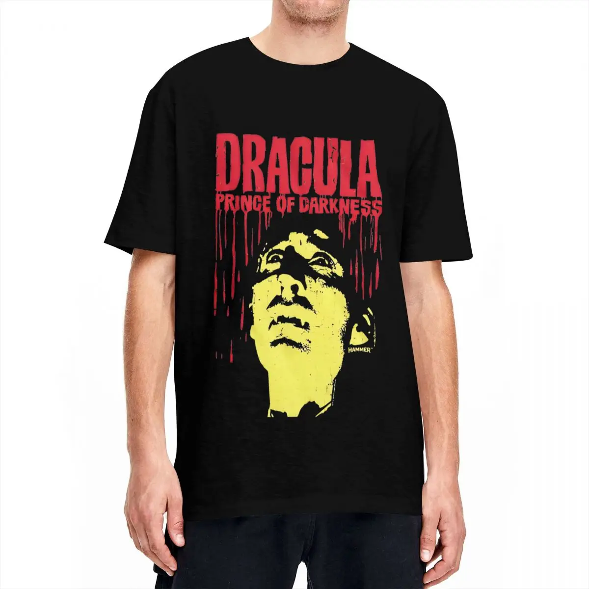 Funny Hammer Horror Dracula Prince Of Darkness T-Shirt Men's Cotton Short Sleeve Round Neck Summer Tops