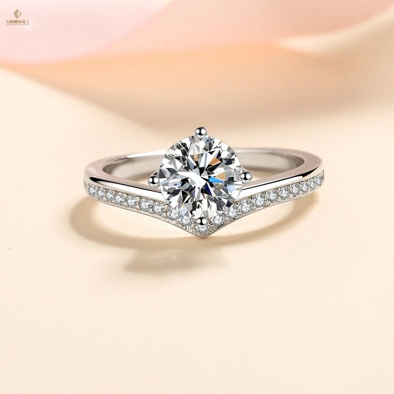 Anillos de Boda Eternity RS6.5mm a Precio Económico, Joyería con Moissanita, Corte Brillante, Engaste de Puntas, Estilo Hip Hop, Anillo de Compromiso