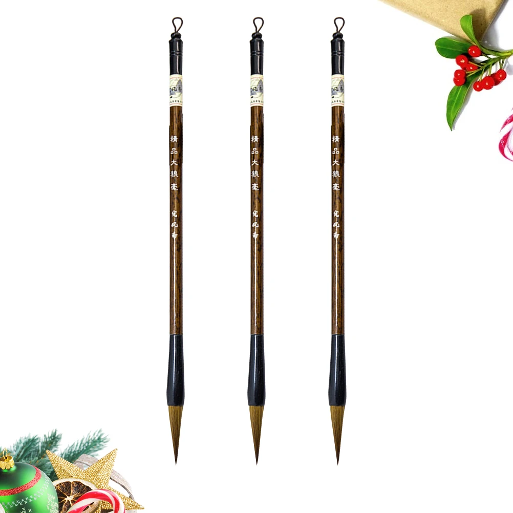 

3pcs Chinese Calligraphy Brush Set Weasel Hair Pens For Watercolor Sumi Painting Art Supplies Delineate Flower Bird Tree Tools