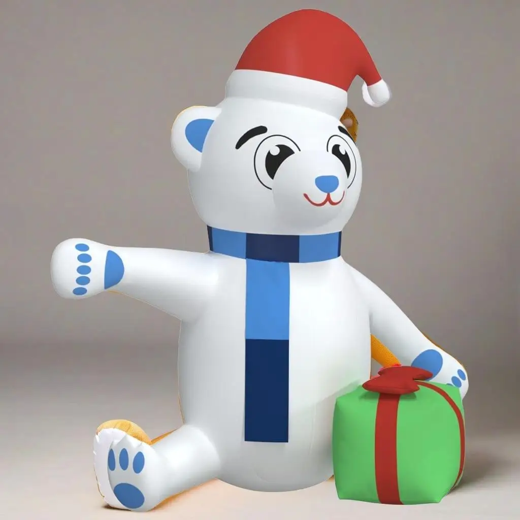 94.5 Christmas Inflatable Teddy Bear - Festive Decor for Holiday Cheer