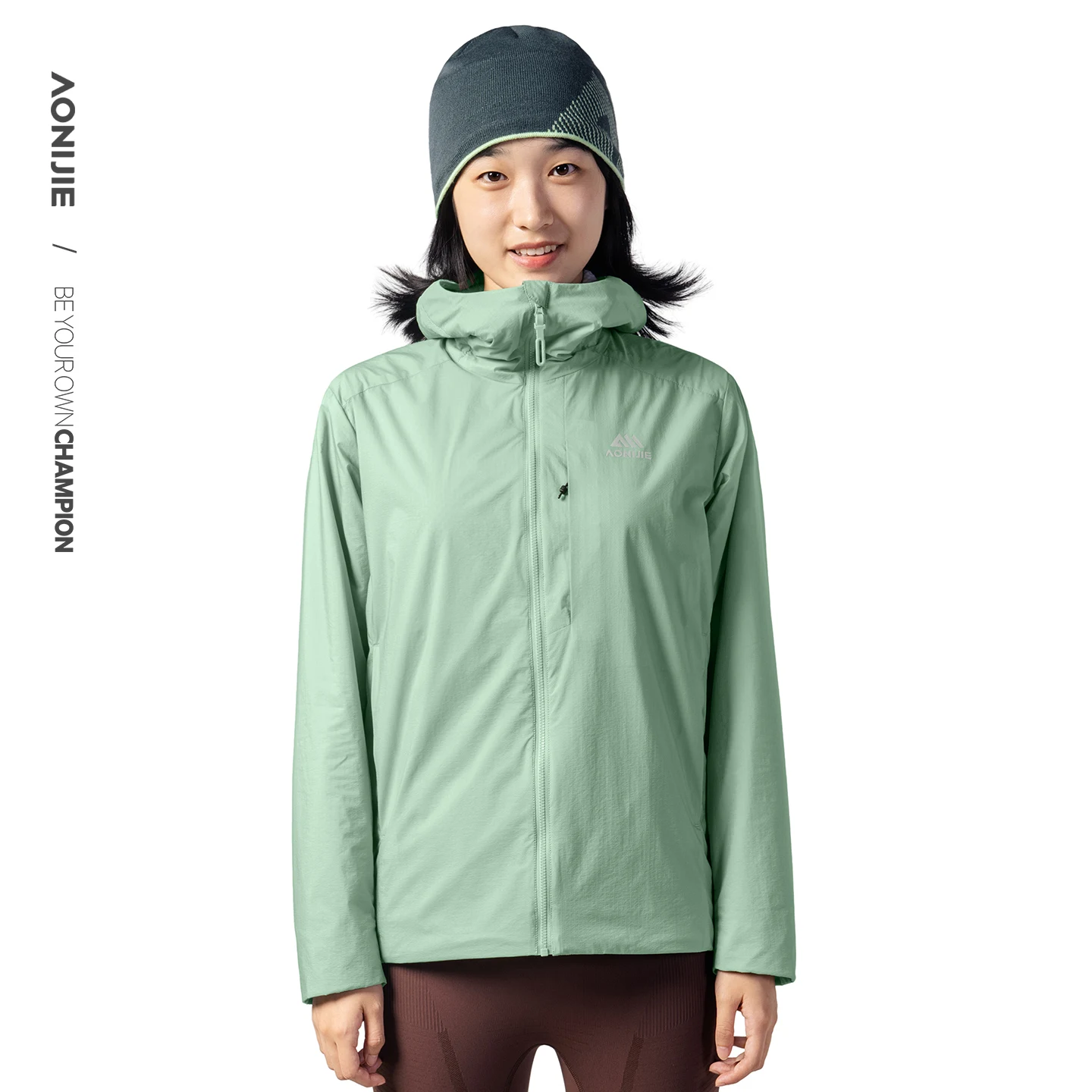 AONIJIE Unisex Outdoor Hooded Sports Jacket Windproof Warm Running Coat for Camping Mountaineering Hiking FM5245