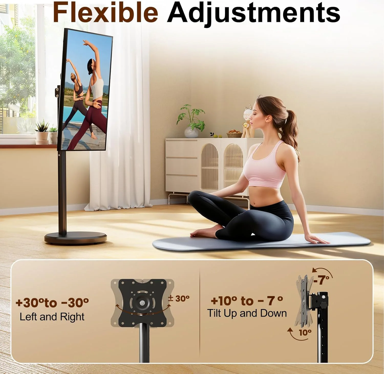 Rolling TV Stand for 10-32 Inch TVs up to 66 lbs Portable TV Stand with Wheels for Business, Office, School,Max VESA 100x100mm - view 5