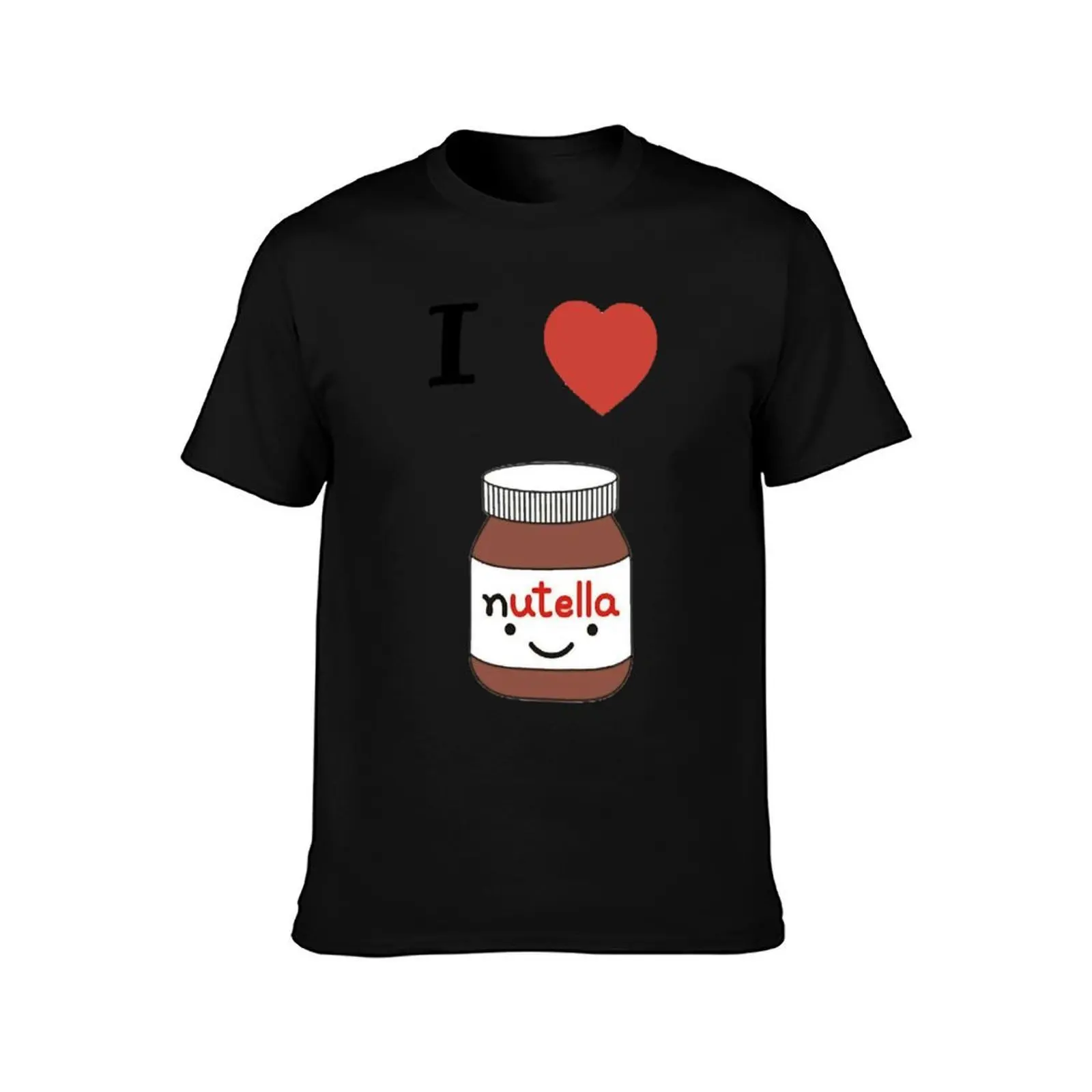 I LOVE NUTELLA T-Shirt Basic Simple Casual Short Sleeve Tee T-Shirt