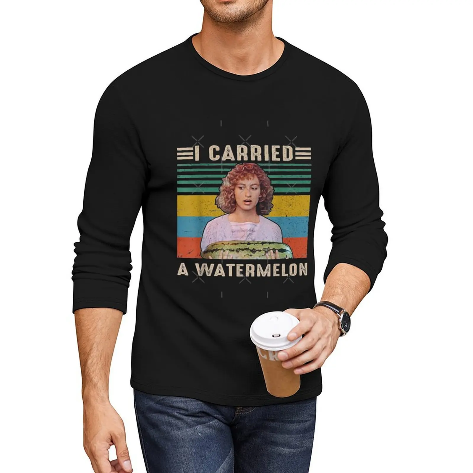 

I Carried A Watermelon Vintage Long T-Shirt black t shirt Anime t-shirt tops mens t shirts
