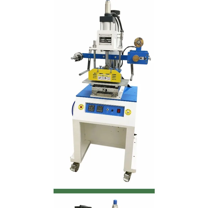 

Pneumatic bronzing machine Leather embossing machine Trademark shoe box Paper Plastic indentation Hot stamping Wood branding
