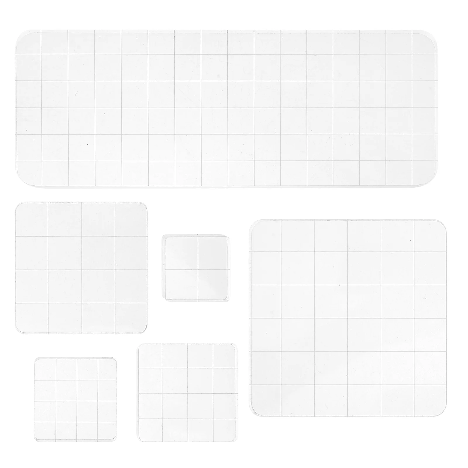 

6Pcs Transparent Stamping Blocks for Crafts with Grid Design Ideal for Card Making Journaling Scrapbook Supplies