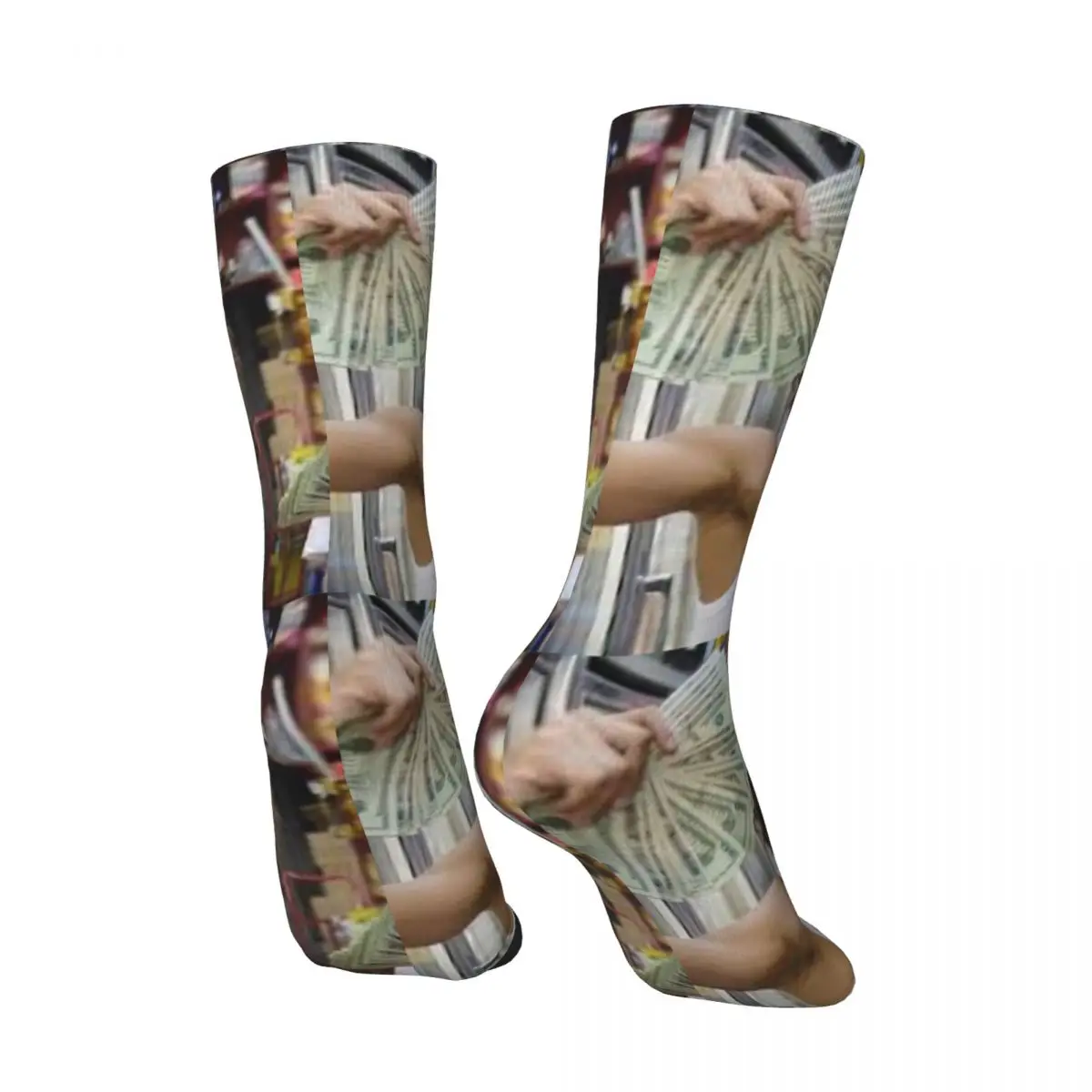 Funny Crazy Sock for Men DD Osama And Money Hip Hop Harajuku Young Rapper Happy Quality Pattern Printed Boys Crew Sock Casual