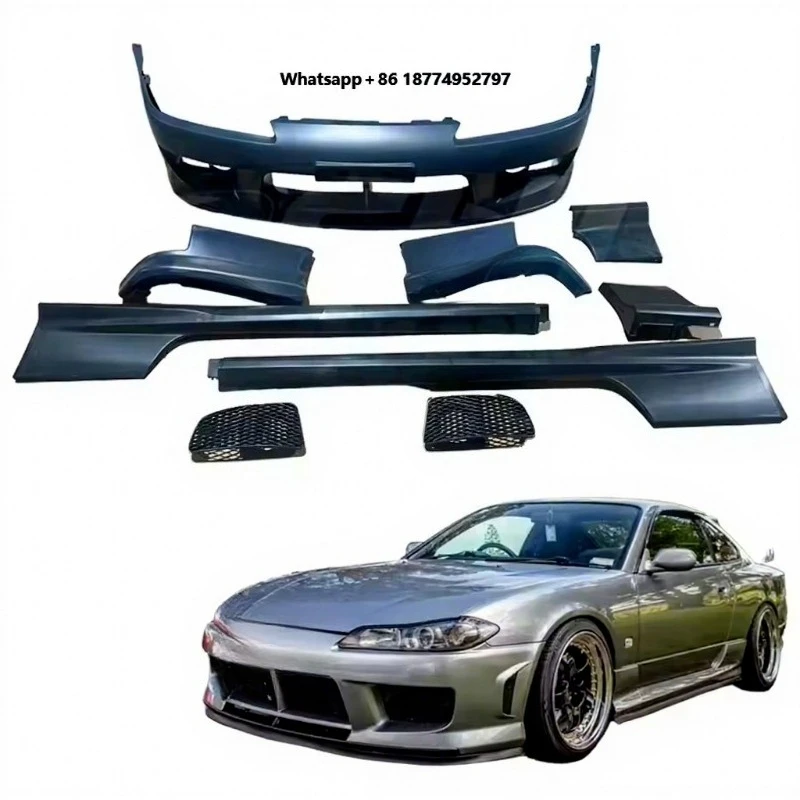 

Front Bumper and Fog Lamp Fit S15 Car Type Body Kit Exterio Upgrade Accessories Bodykit for Silvia S15 Parts