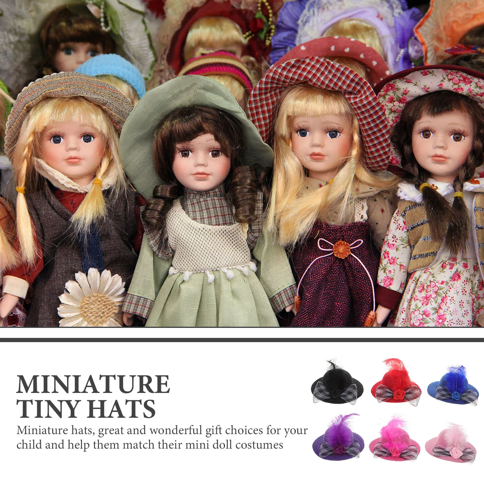 6Pcs Miniature Tiny Hats Collection Small Craft Hats for DIY Projects Adorable Party Favors and Handmade Creations