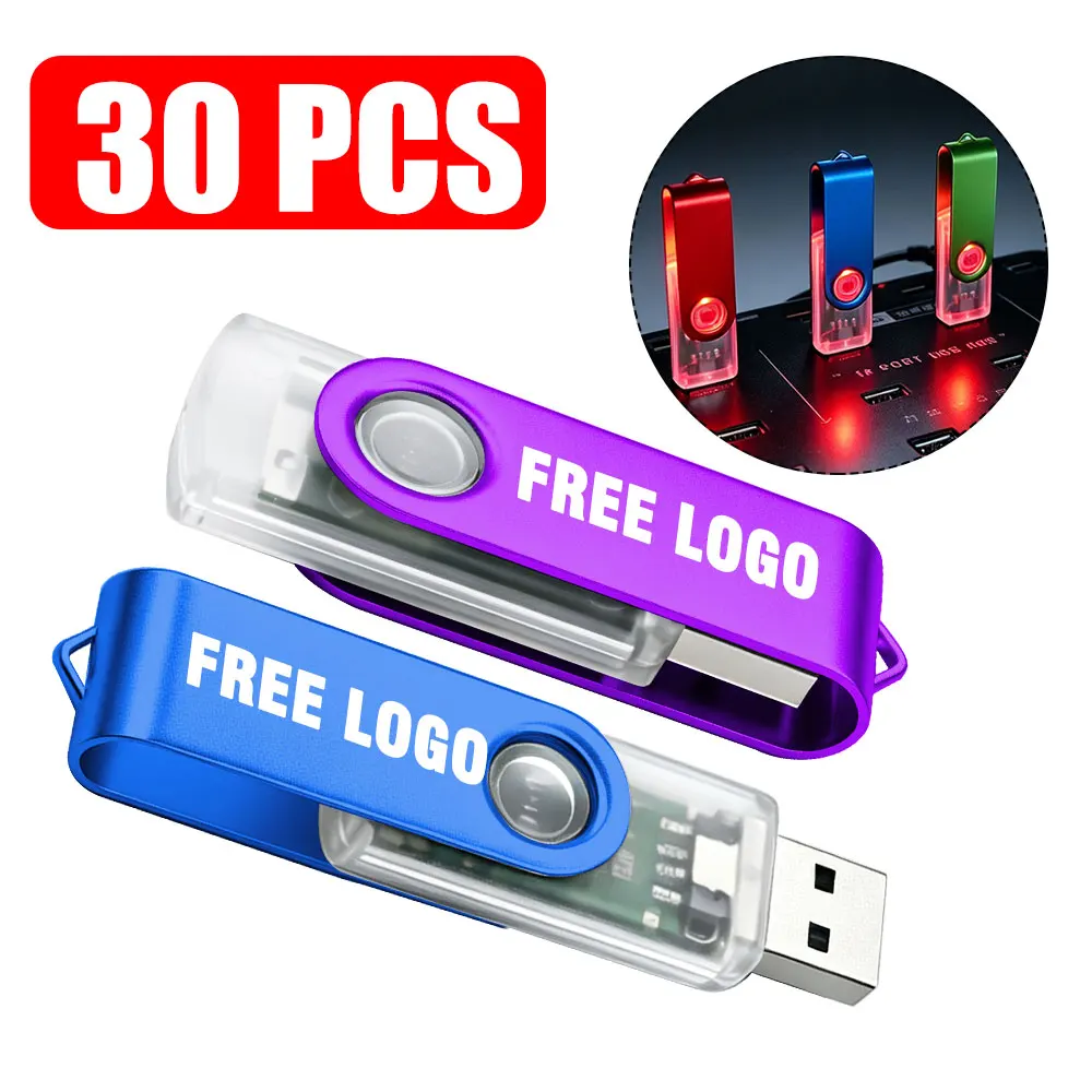 30PCS Custom Flash Drive Pen Drive 4GB 8GB 16GB 32GB 64GB High Speed USB Stick 2.0 Memory Stick Memory Flash Drive Pendrive