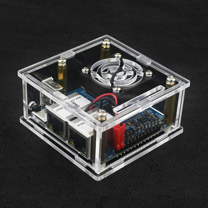 Orange Pi R1 Plus LTS Acrylic Case Transparent Shell Protection Box Optional Cooling Fan Heatink for OPI R1 Plus LTS Board