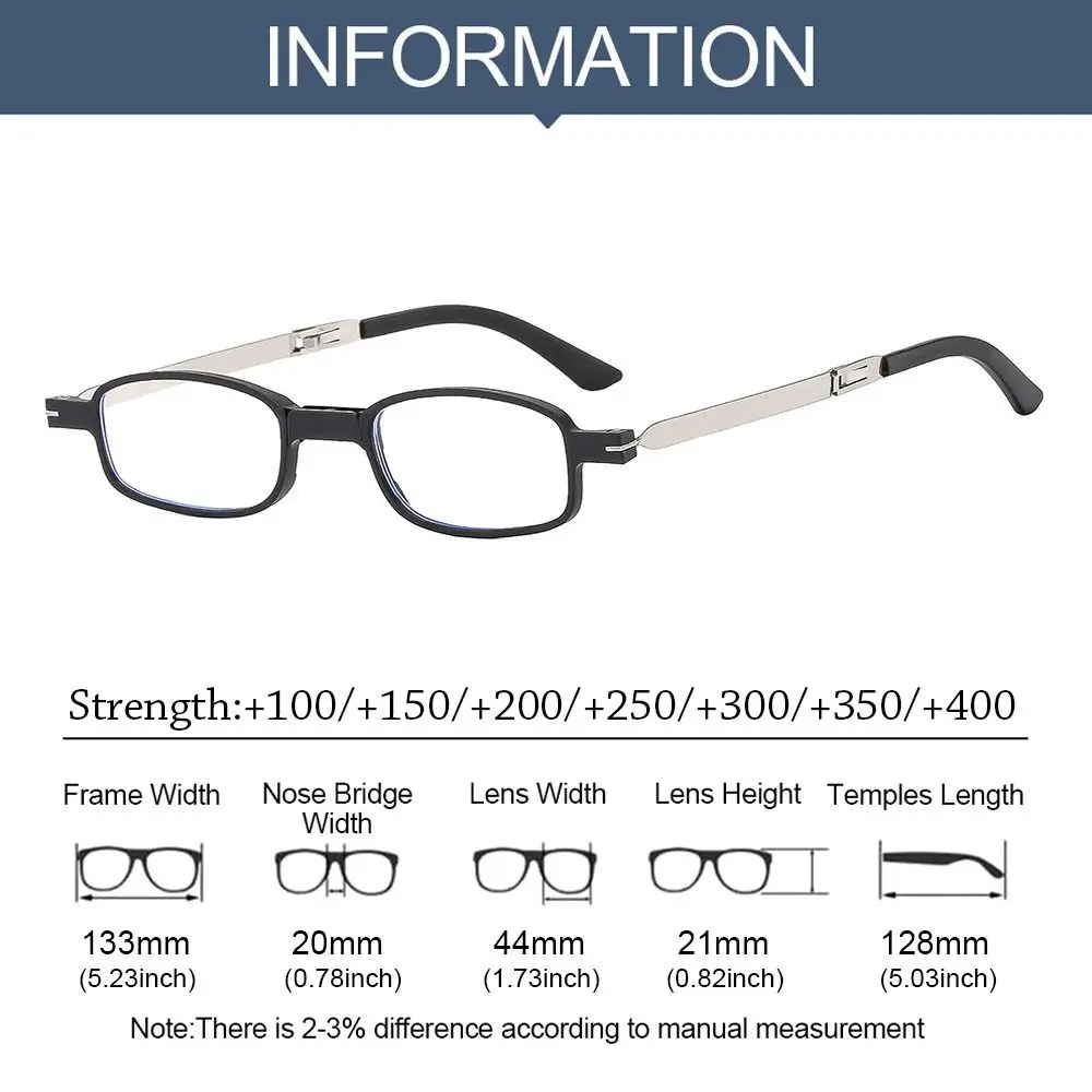 Foldable Men Reading Glasses Blue Light Blocking Presbyopia Eyeglasses With Phone Holder Hyperopia Optical Eyewear +100 +400