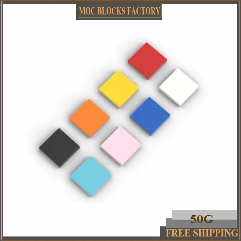 50g MOC Building Block 3068 88409 Tile 2x2 with Groove Compatible Bricks Parts DIY Particle Kids Puzzle Brain Technical Toy Gift