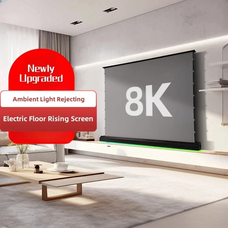 

100/120 inch ALR Gray Crystal Floor Rising Projection Screen Motorized 4K HD Floor Up Electric Projector Screen for Home Cinema