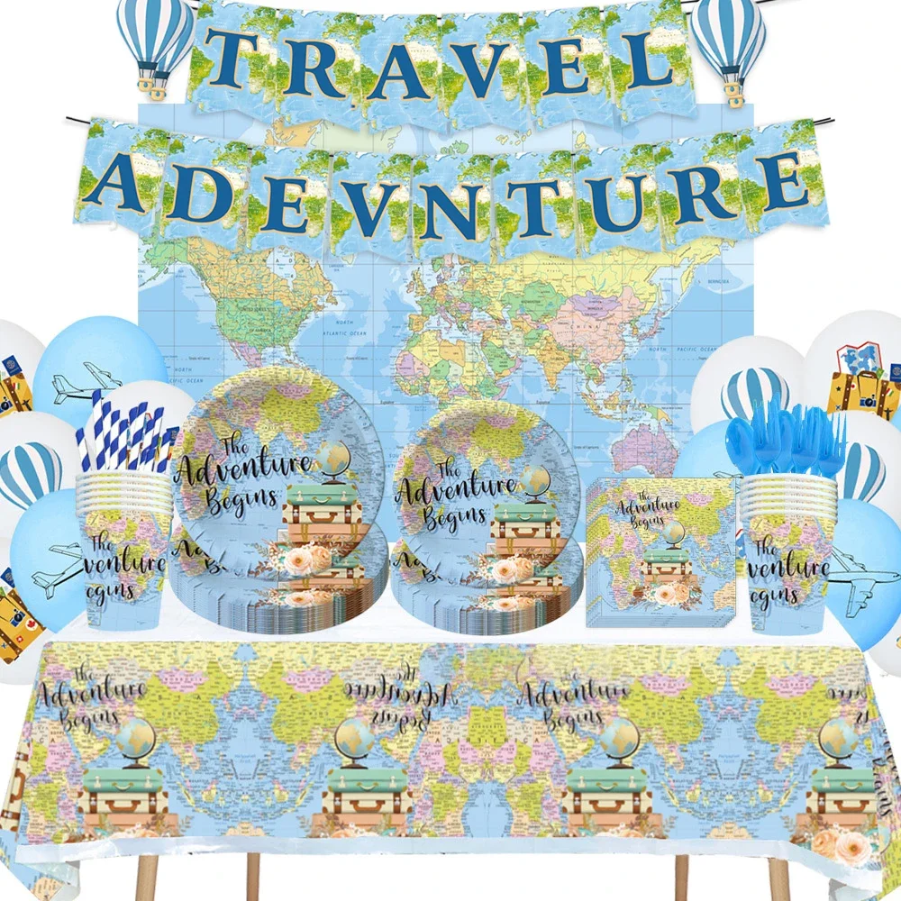 Adventure Waiting Birthday Party Supplies World Travel Retirement Theme, Used for Adventure Start Birthday Party Christmas Decor