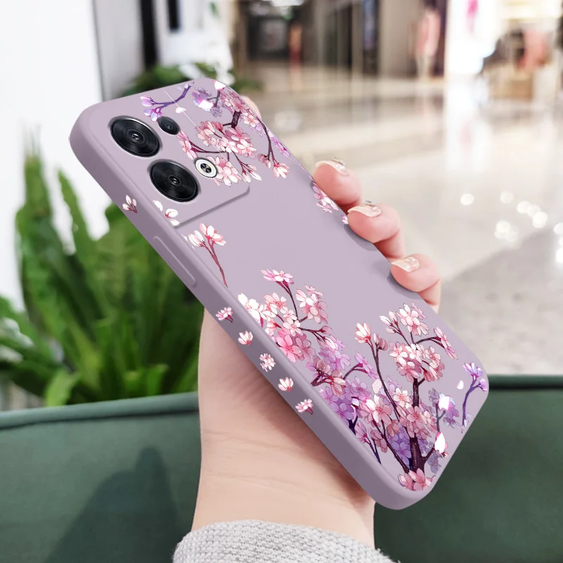Falling Flowers Phone Case For OPPO Reno 10 8 8T 8Z 7 7Z 6 5 Pro 4G 5G F19 F9 Pro Plus Liquid Silicone Cover