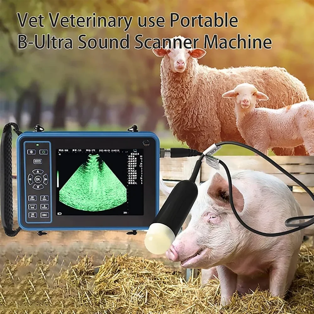 Ultrasound Scanner Veterinary for Pregnancy,Vet Digital Portable B-Ultra Sound Scanner 8 Color Panels for Animals Pregnancy Test