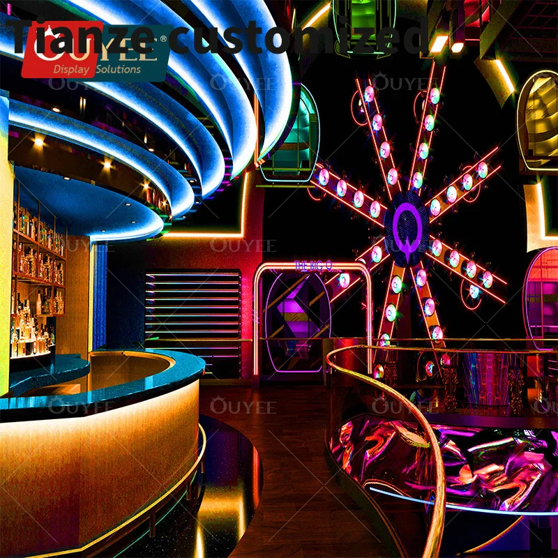 Customized-High Quality Current Night Club Interior Hookah Table Night Club Decorations Bar Night Club