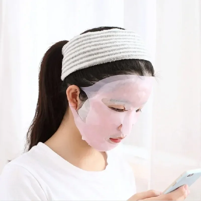 Silicone Face Mask Reusable Moisturizing Lifting Firming Anti Wrinkle V Shape Face Firming Gel Sheet Mask Ear Fixed Skin Care