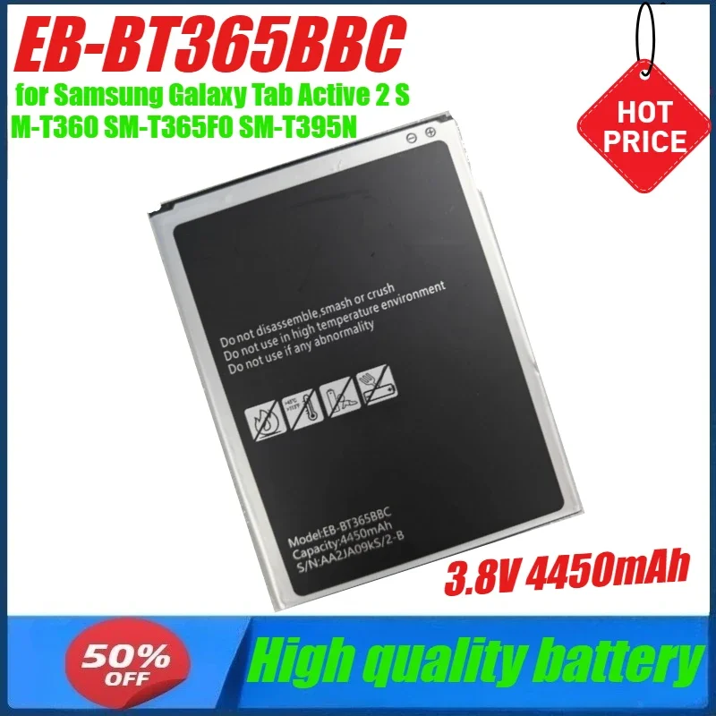 3.8V 4450mAh EB-BT365BBC Battery for Samsung Galaxy Tab Active 2 SM-T360 SM-T365F0 SM-T395N SM-T390