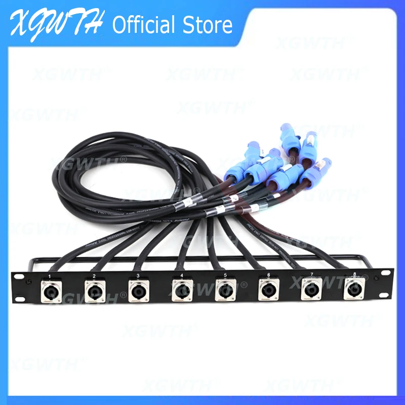 Patch Panel Audio Speaker 4 Core Speaker Socket XLR Connnector 1U Flight Case Mount Loudspeaker Audio Cable Plug 8 12 16 Way