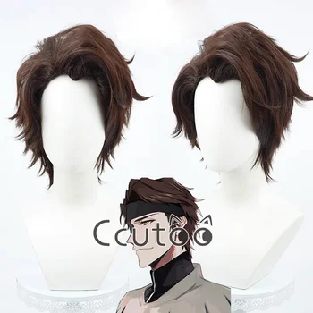 Parrucca ccutoo Aizen Sousuke Parrucca cosplay sintetica corta marrone Anime Capelli sintetici da uomo per feste di Halloween