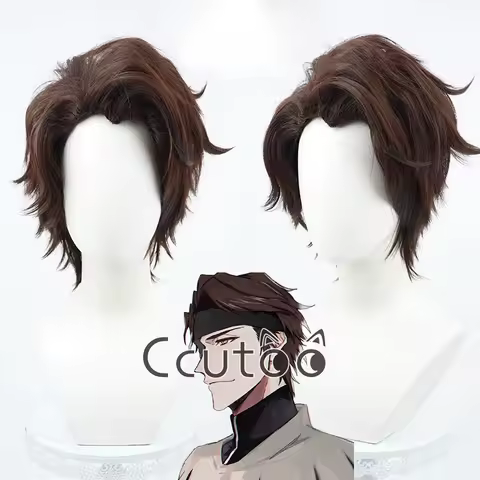 ccutoo wig Aizen Sousuke Brown Short Synthetic Cosplay Wig Anime Synthetic Men Halloween Party Hair